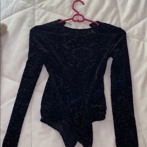 Black patterned body suit